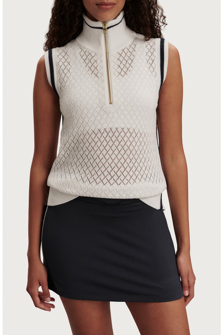 Stefan Half Zip Knit Vest, Main, color, WHITE