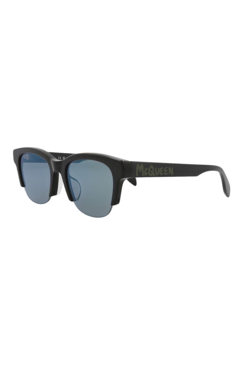 54mm Square Sunglasses, Alternate, color, BLACK BLACK GREEN