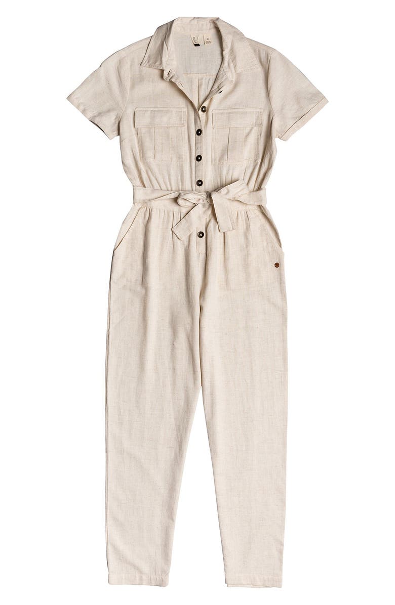 Roxy Beach Wonderland Tie Waist Jumpsuit, Alternate, color, 