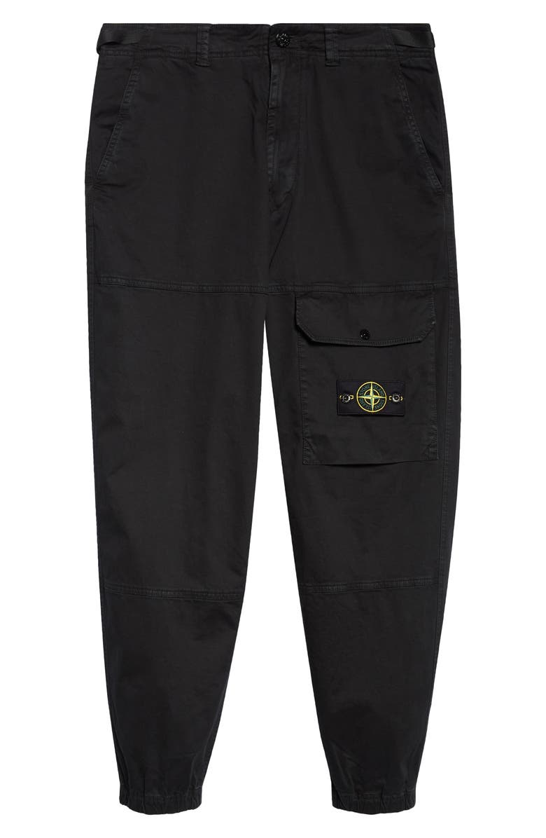 Stone Island Stretch Cotton Joggers, Alternate, color, Black