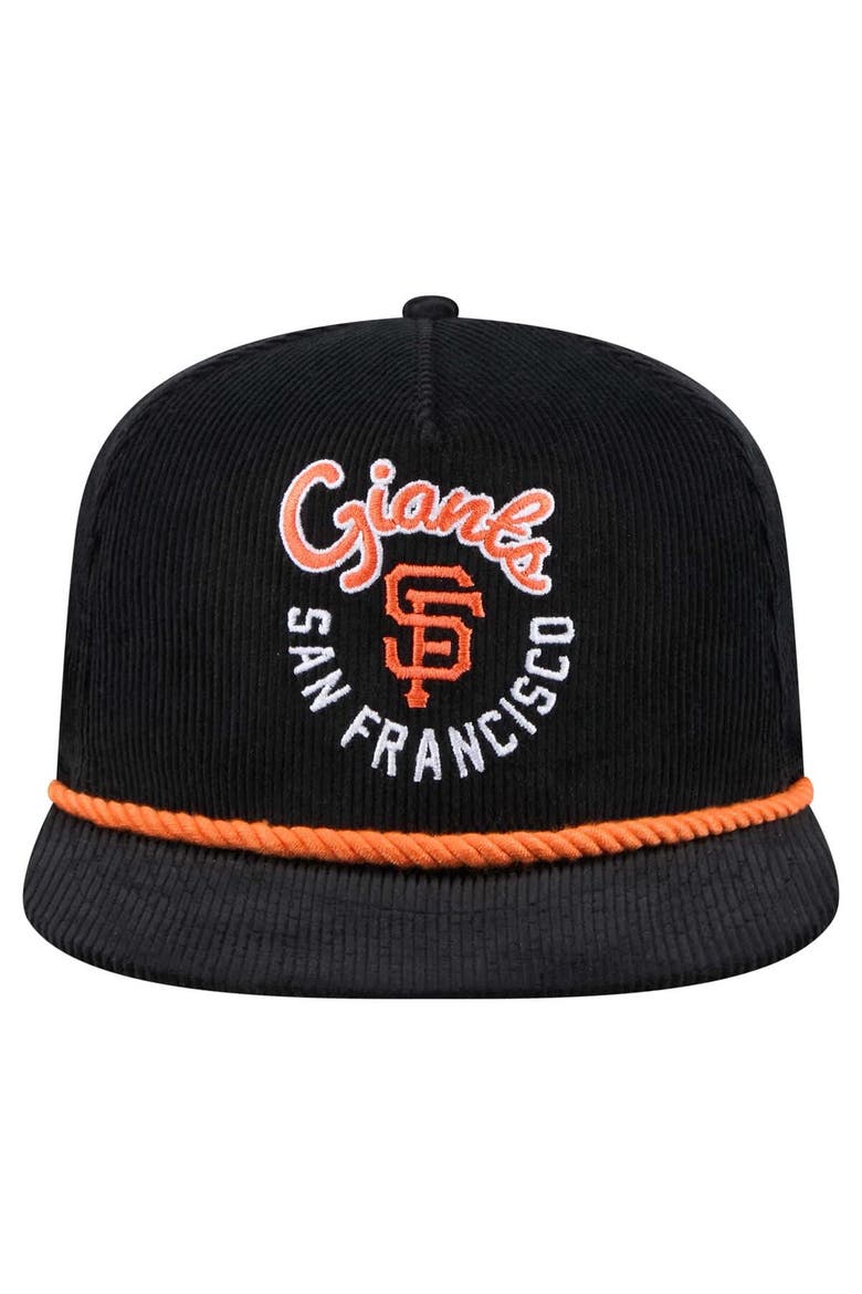 Men's New Era  Black San Francisco Giants Full Circle Corduroy Golfer Adjustable Hat, Alternate, color, Black