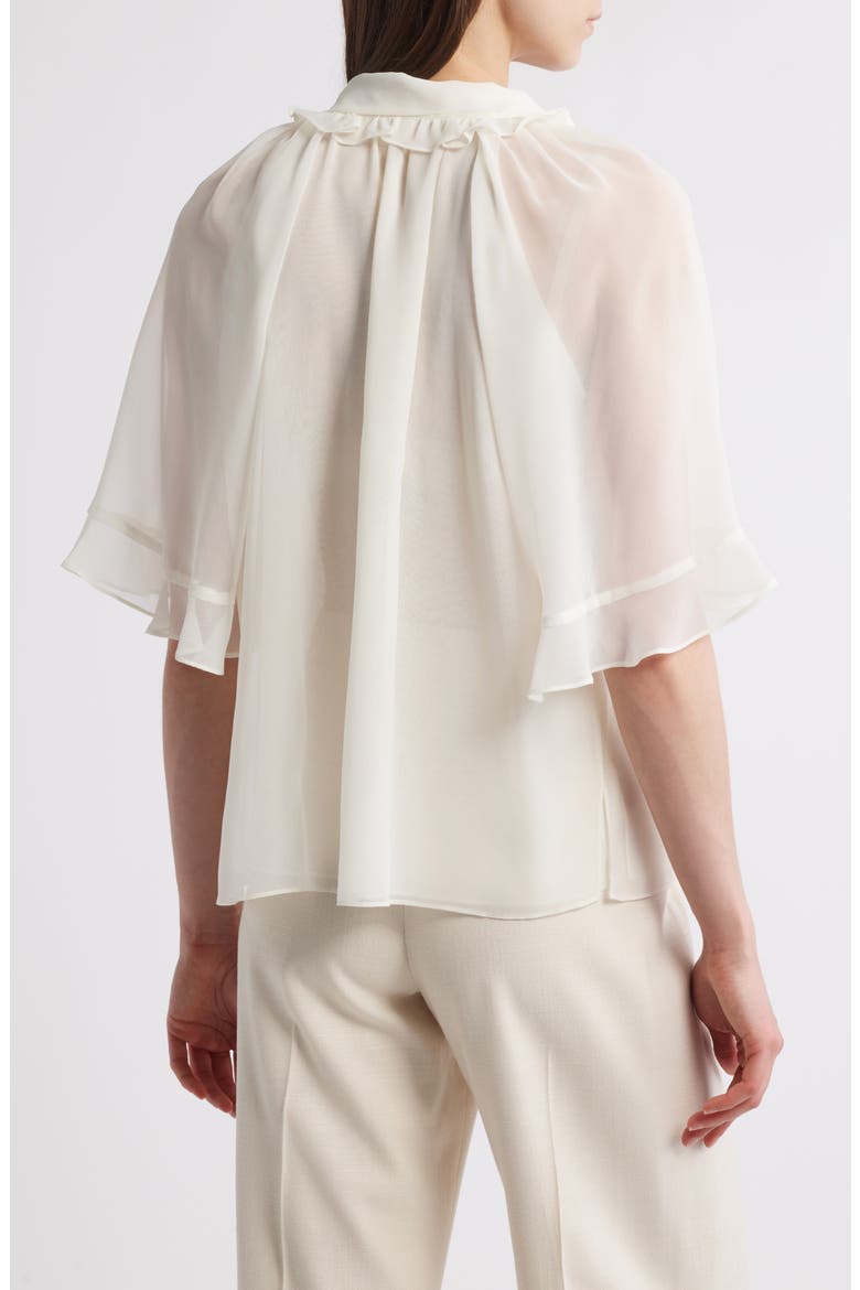 Monaco Ruffle Tie Neck Top, Alternate, color, IVORY