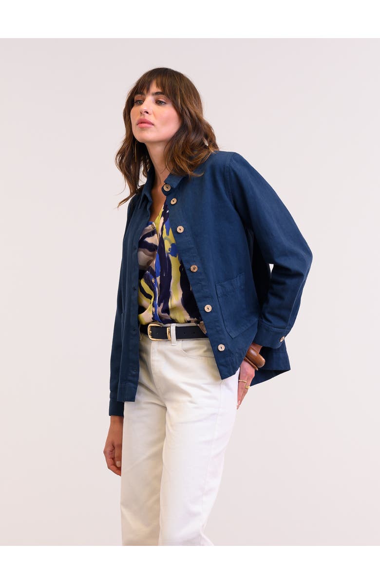 Celtic & Co. Cotton Twill Pleat Back Jacket, Main, color, Dark Navy