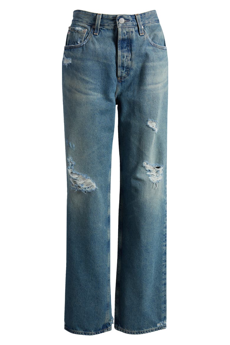 Clove High Waist Straight Leg Jeans, Alternate, color, 19 YEARS REUNION DESTRUCTED