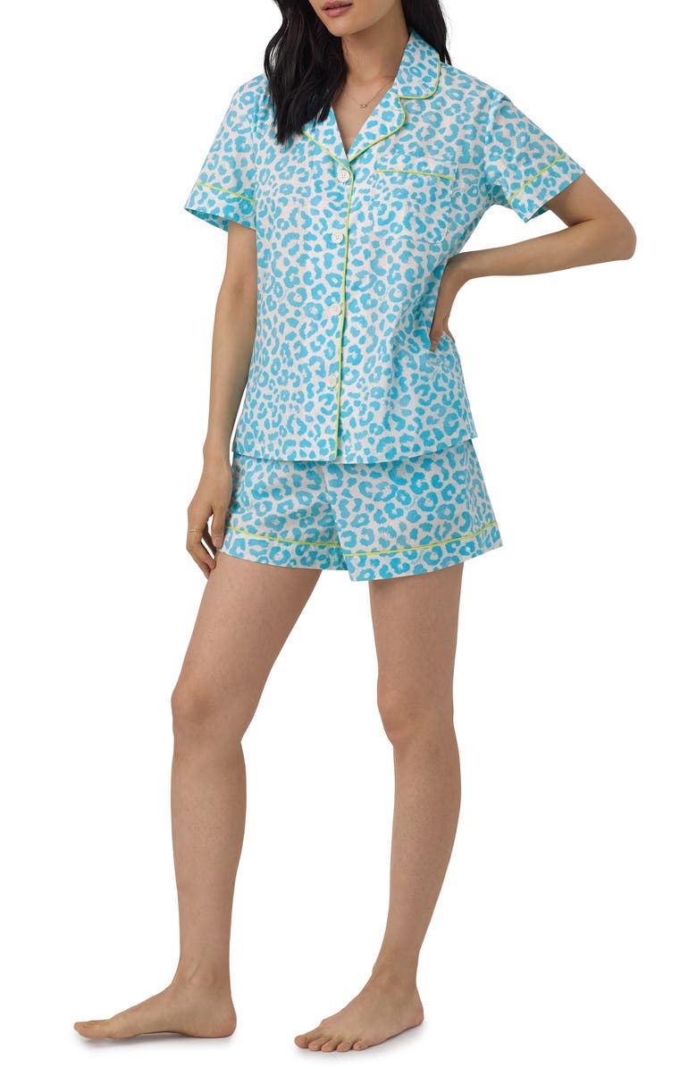 BedHead Pajamas Leopard Print Organic Cotton Short Pajamas, Alternate, color, 