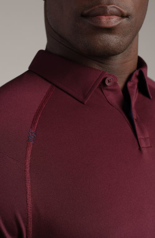 Rhone Delta Performance Piqué Polo In Burgundy