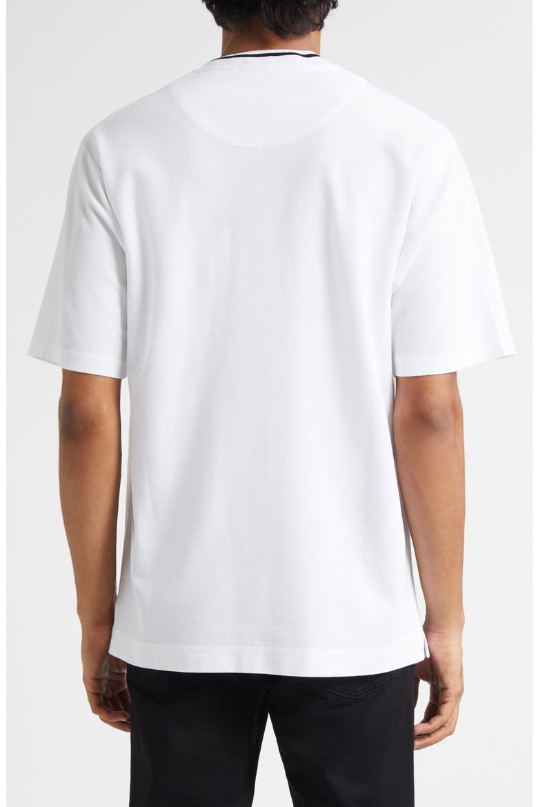 Logo Embroidered Cotton Piqué T-Shirt, Alternate, color, W0800 BIANCO OTTICO