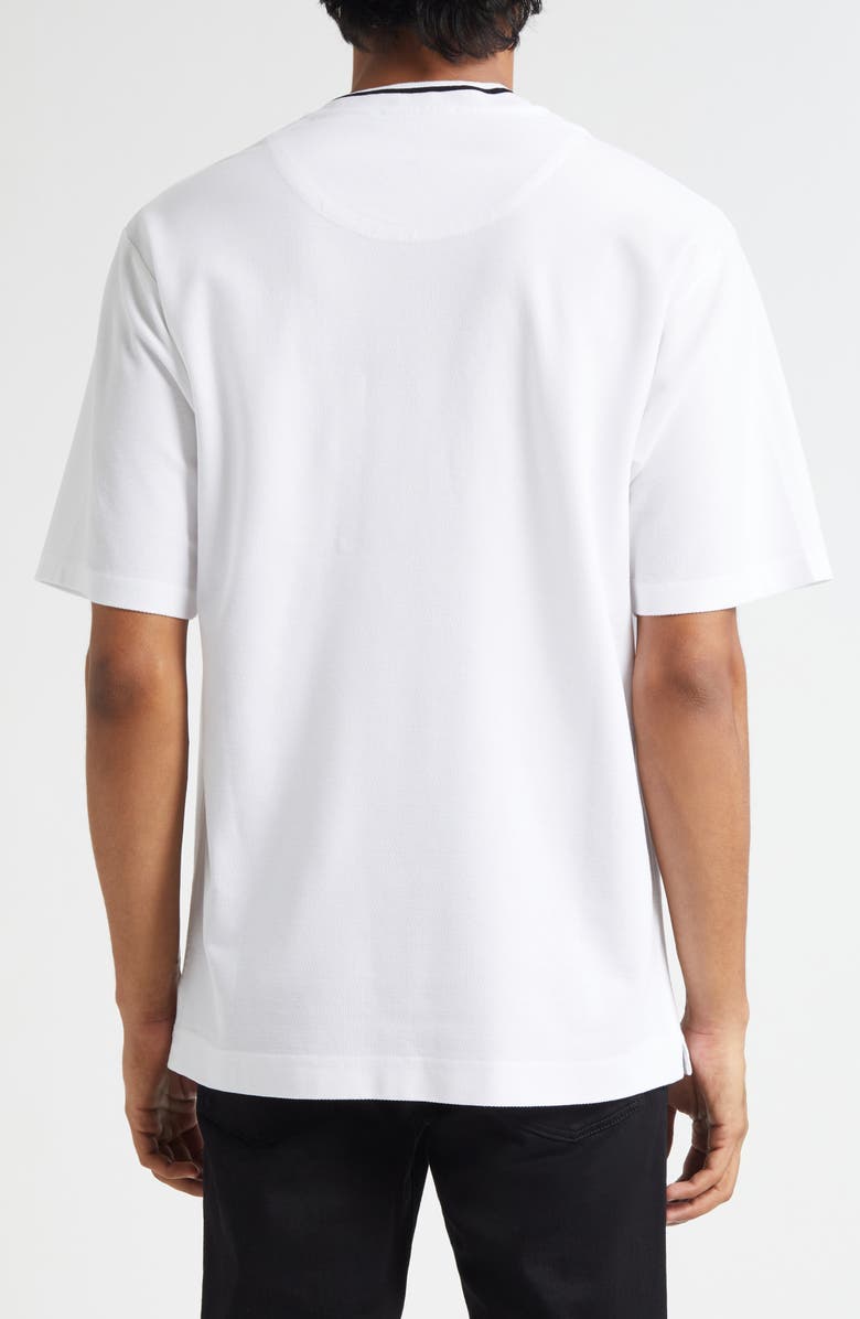 Dolce&Gabbana Logo Embroidered Cotton Piqué T-Shirt, Alternate, color, W0800 Bianco Ottico
