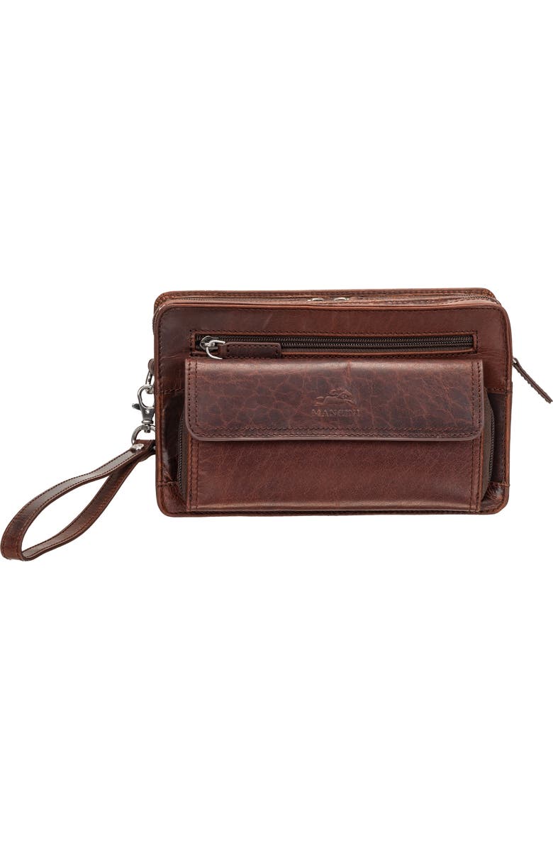 Mancini Buffalo Tote with Zippered Organizer, Main, color, Brown