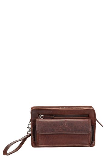 Mancini Buffalo Tote With Zippered Organizer In Brown