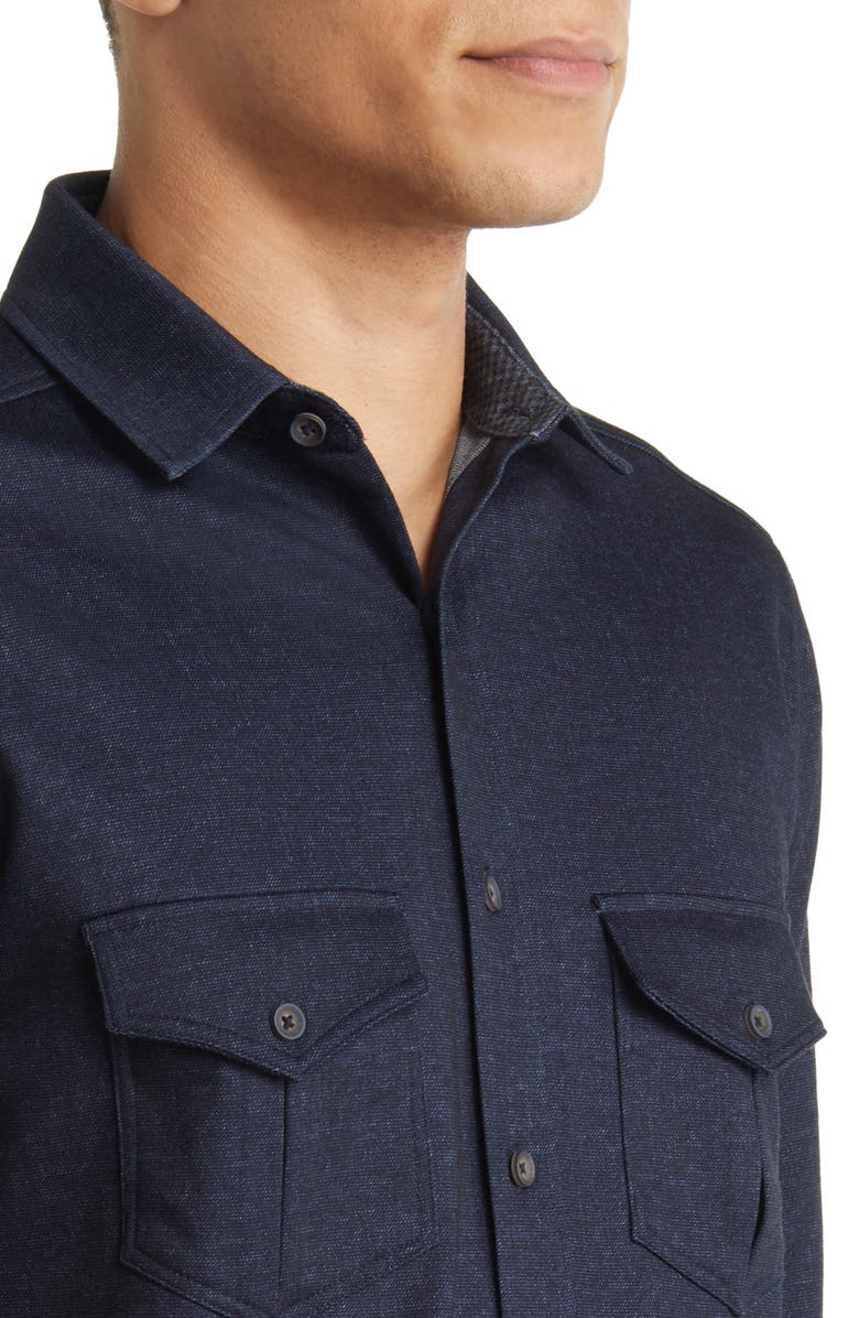Johnston & Murphy Indigo Button-Down Shirt, Alternate, color, Indigo