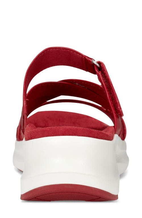 Shop Rockport Qwyn Wedge Sandal In Medium Red