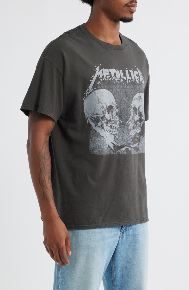 Merch Traffic Metallica Skull Graphic T-Shirt, Alternate, color, Charcoal Pigment Dye