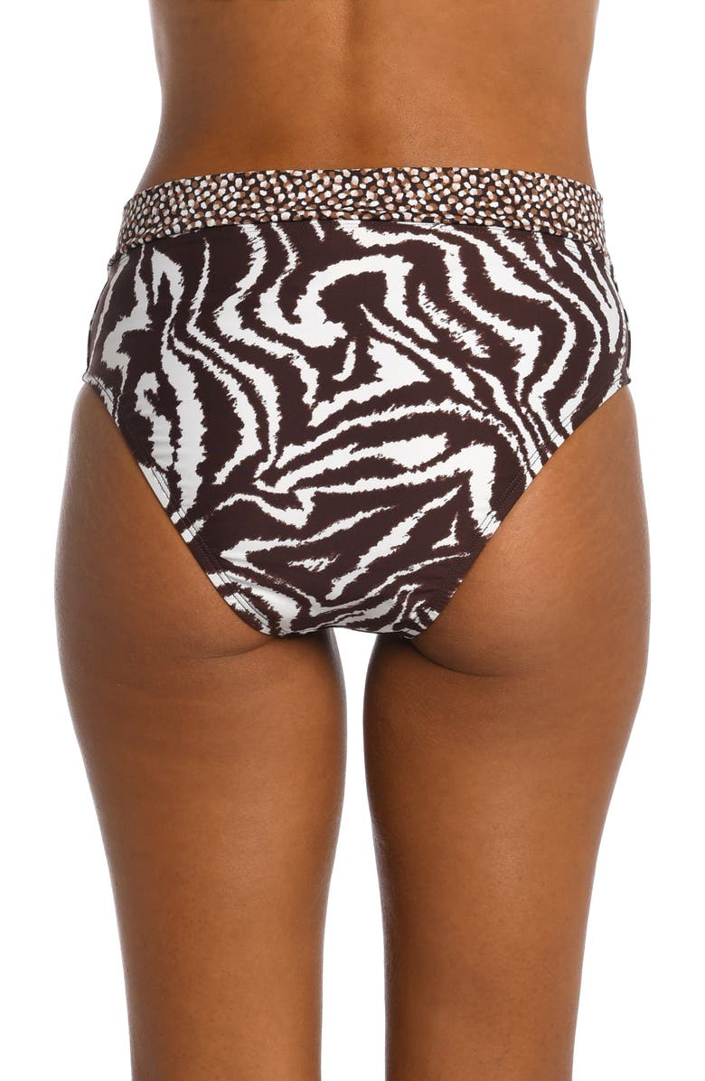 La Blanca Fierce Crossover High Waist Bikini Bottoms, Alternate, color,