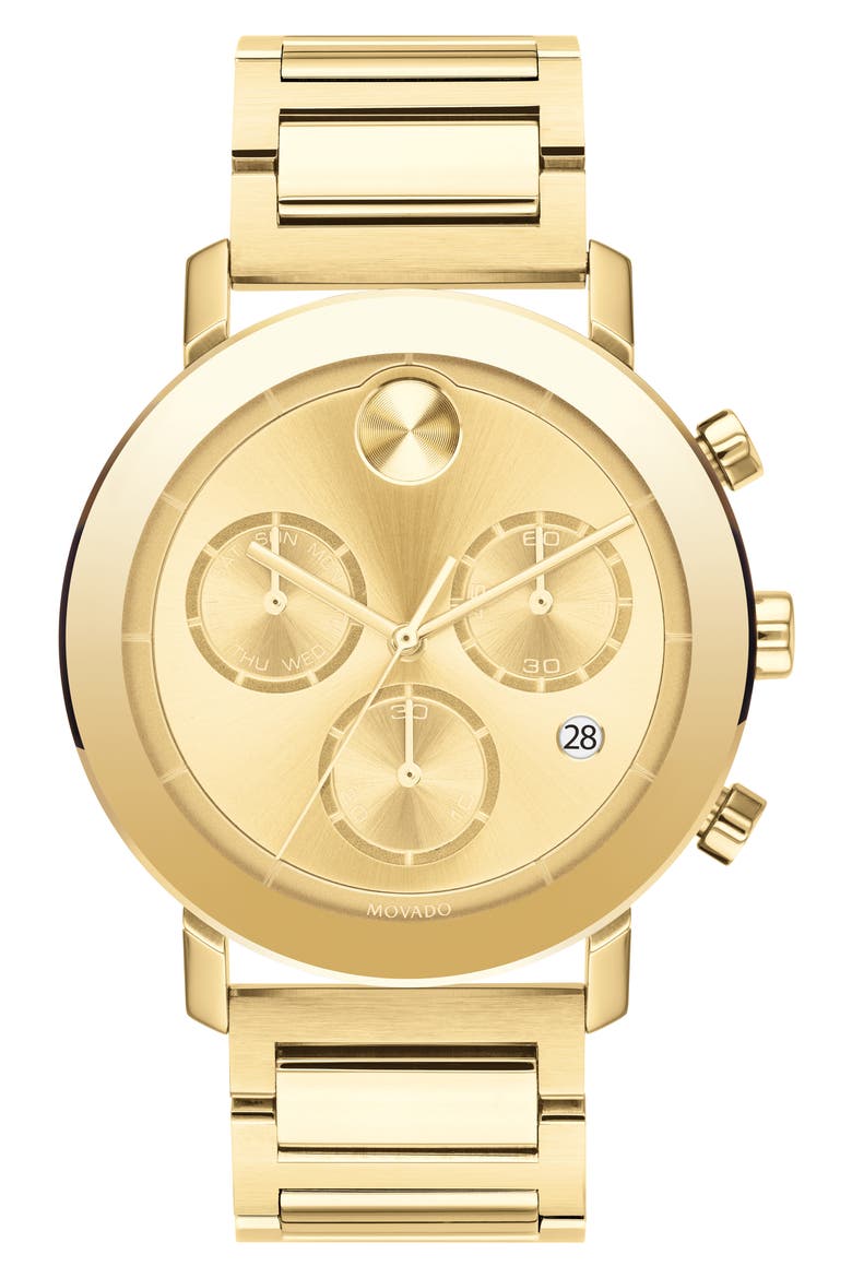 Bold Evolution Chronograph Bracelet Watch, 42mm, Main, color, GOLD
