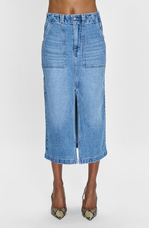 Sammie Carpenter High Waist Denim Midi Skirt