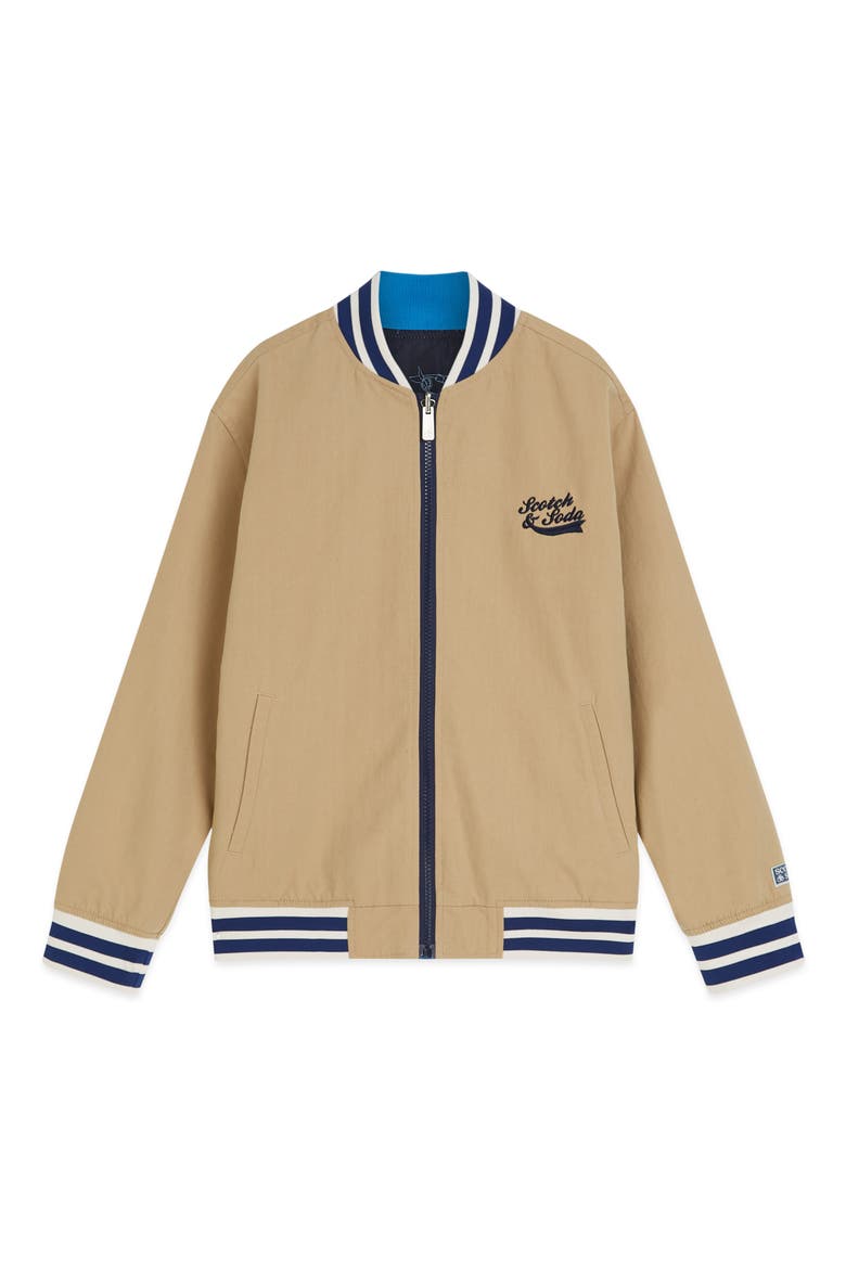 Kids' Reversible Bomber Jacket, Main, color, MEDIUM BROWN