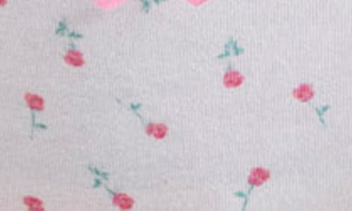 Skims Lightweight Cotton Lace Trim Briefs In Snow Rose Print