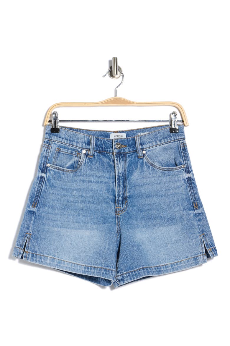 High Rise Side Slit Denim Shorts, Alternate, color, PIPPA