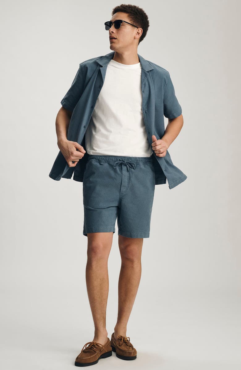 Mavi Jeans Textured Corduroy Drawstring Shorts, Alternate, color, Flint Stone