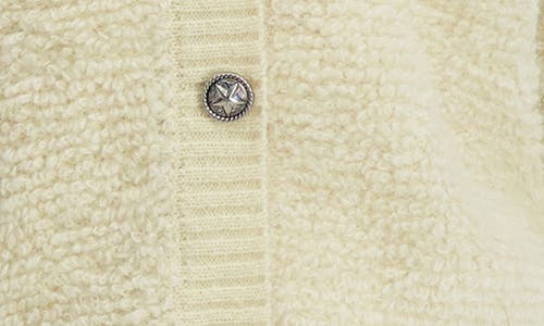 Lucky Brand Raglan Sleeve Bouclé Cardigan In White