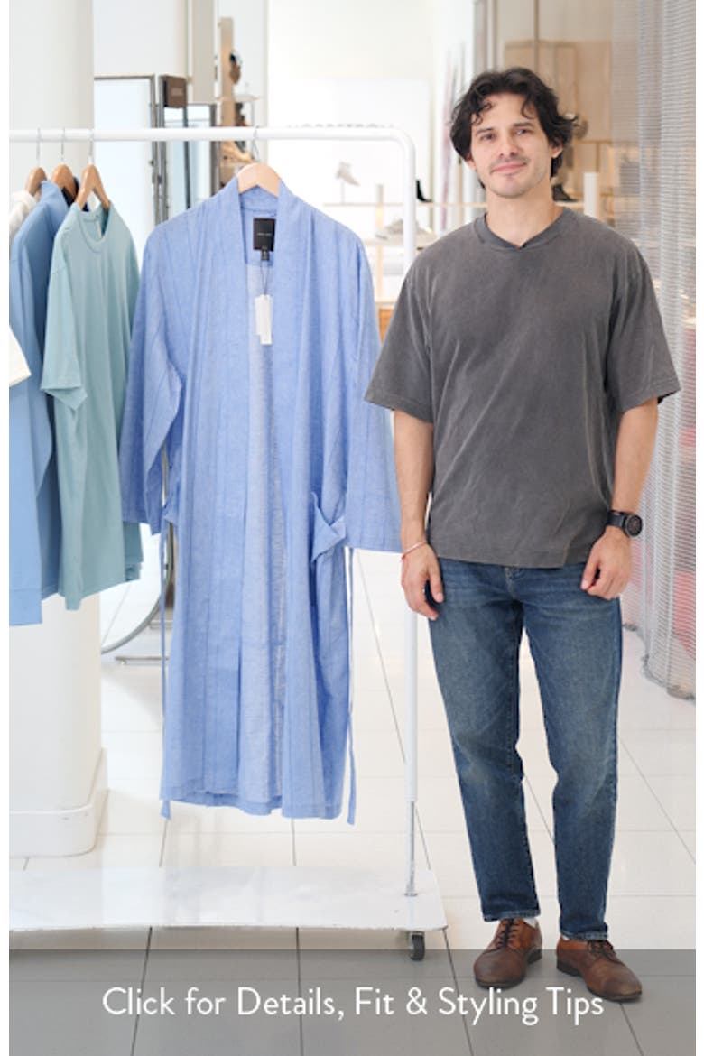Pinstripe Cotton & Linen Robe video