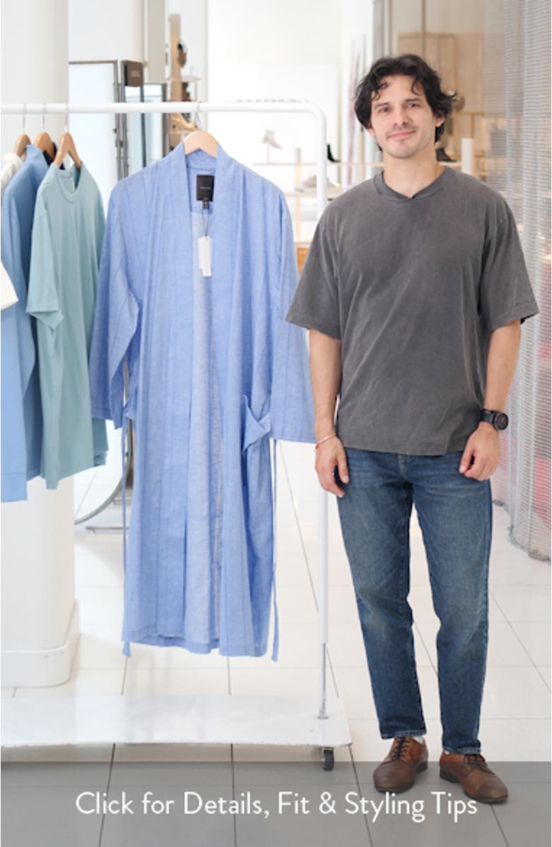 Pinstripe Cotton & Linen Robe, sales video thumbnail