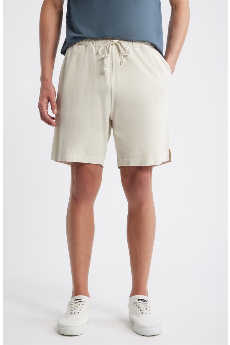 Caza Featherweight Knit Organic Cotton Drawstring Shorts, Main, color, CREAM