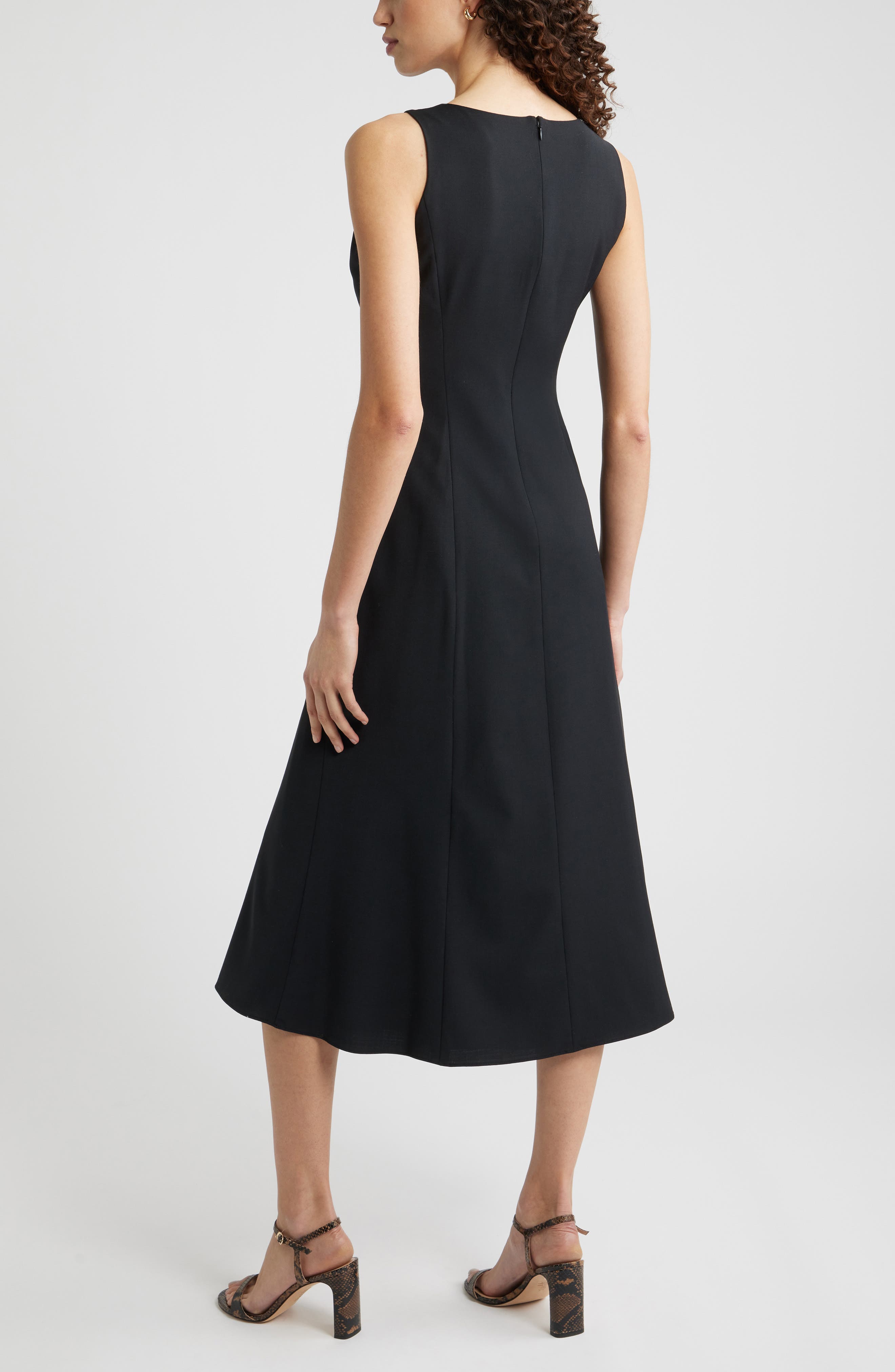 Nordstrom Square Neck Sleeveless Wool Blend Midi Dress — фото 2