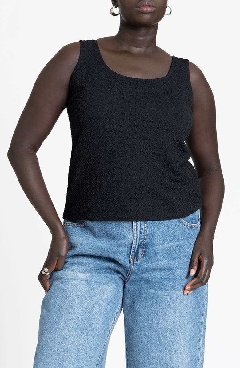 ELOQUII Textured Tank, Main, color,
