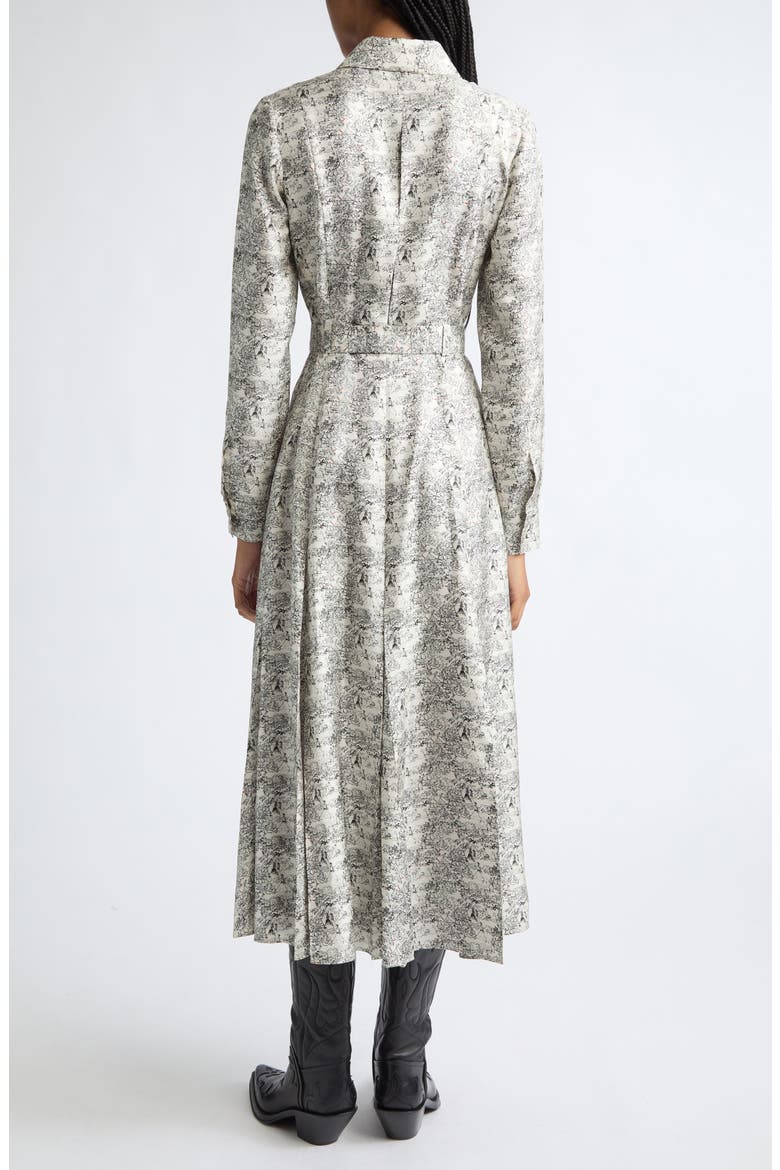 Galway Long Sleeve Silk Shirtdress, Alternate, color, IVORY MULTI