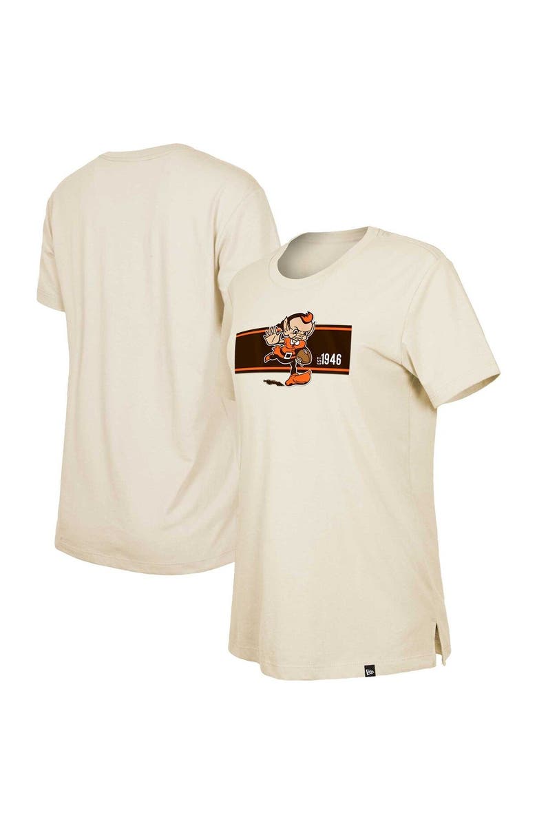 New Era Women's New Era  Tan Cleveland Browns Third Down Historic T-Shirt, Main, color, 