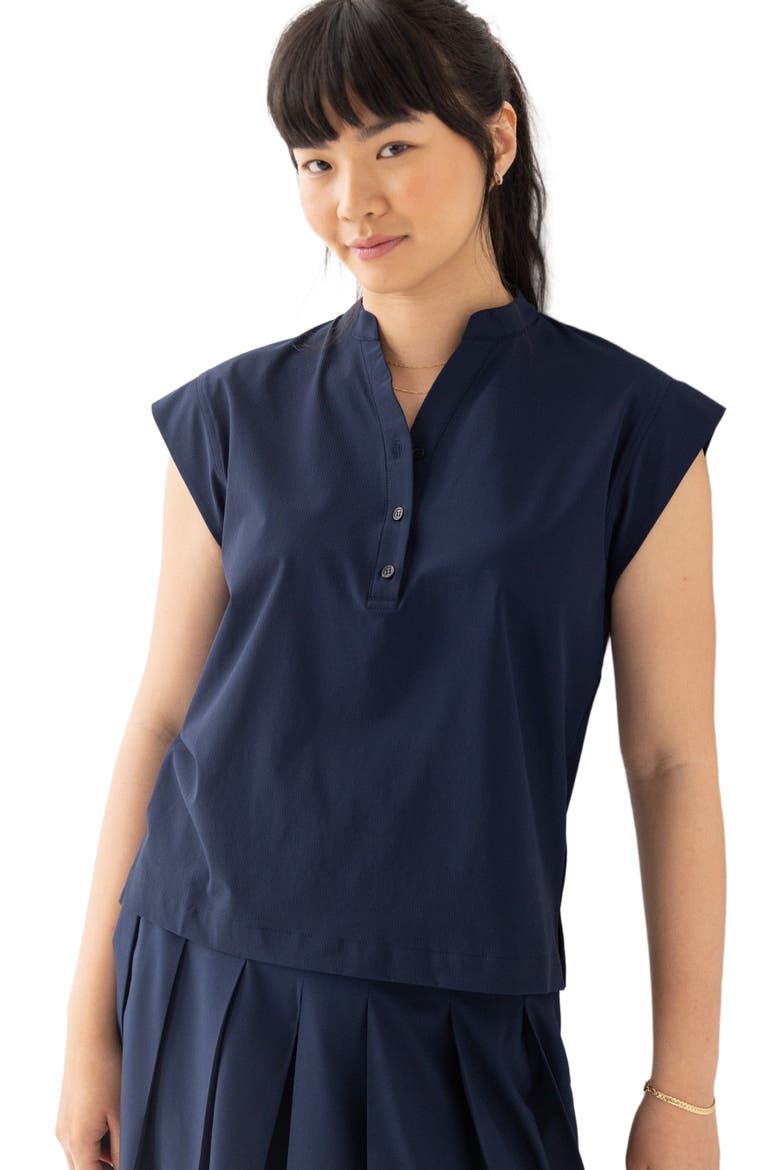 The Splitneck Shirt, Alternate, color, Navy