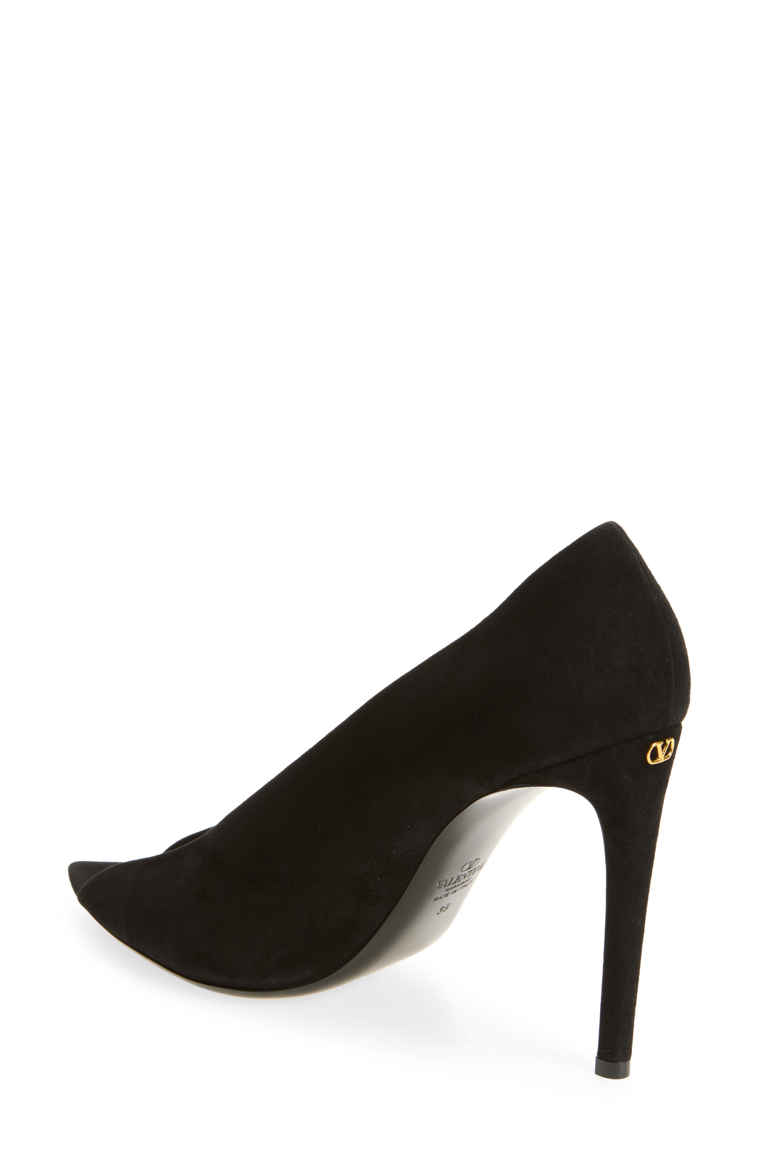 Valentino Garavani Open Toe Révélé Suede Pump, Alternate, color, Black