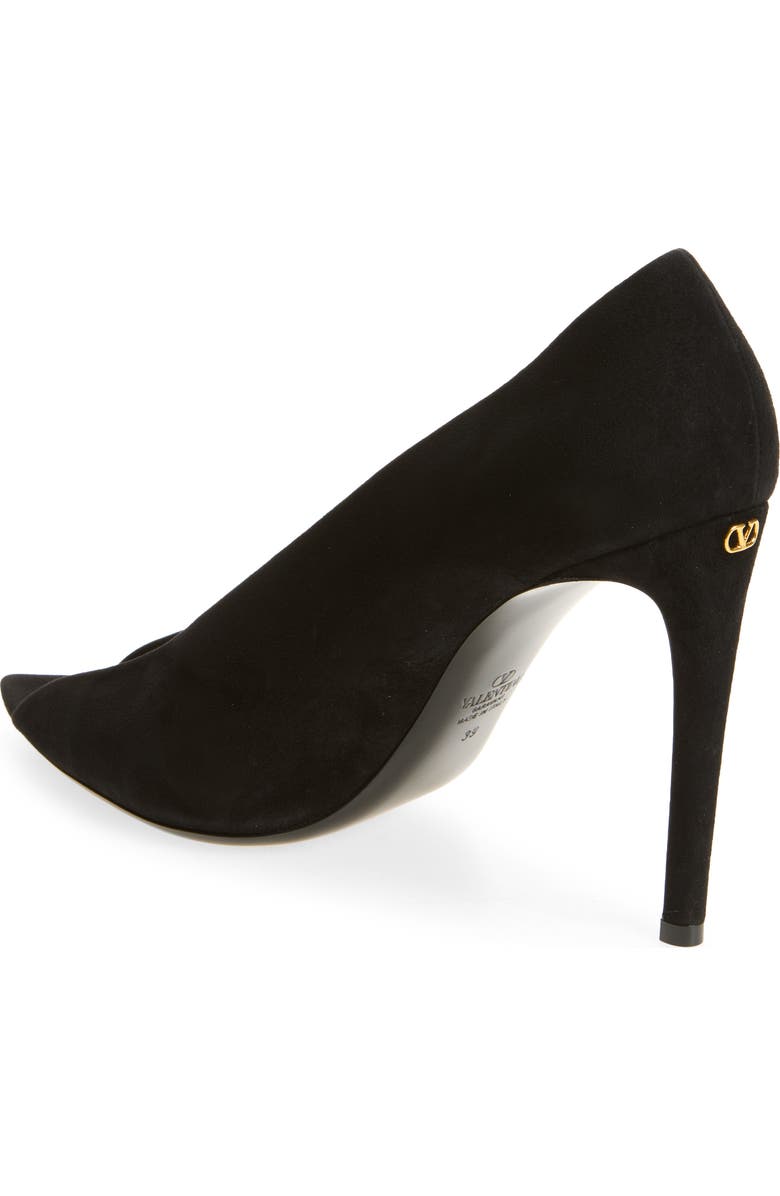 Valentino Garavani Open Toe Révélé Suede Pump, Alternate, color, Black