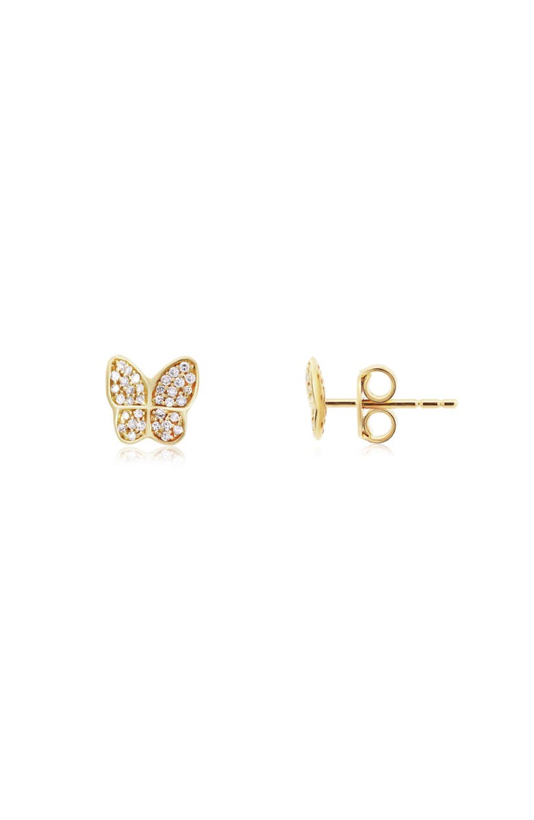 The Lovery Fine Jewelry Diamond Butterfly Stud Earrings, Main, color, Yellow Gold