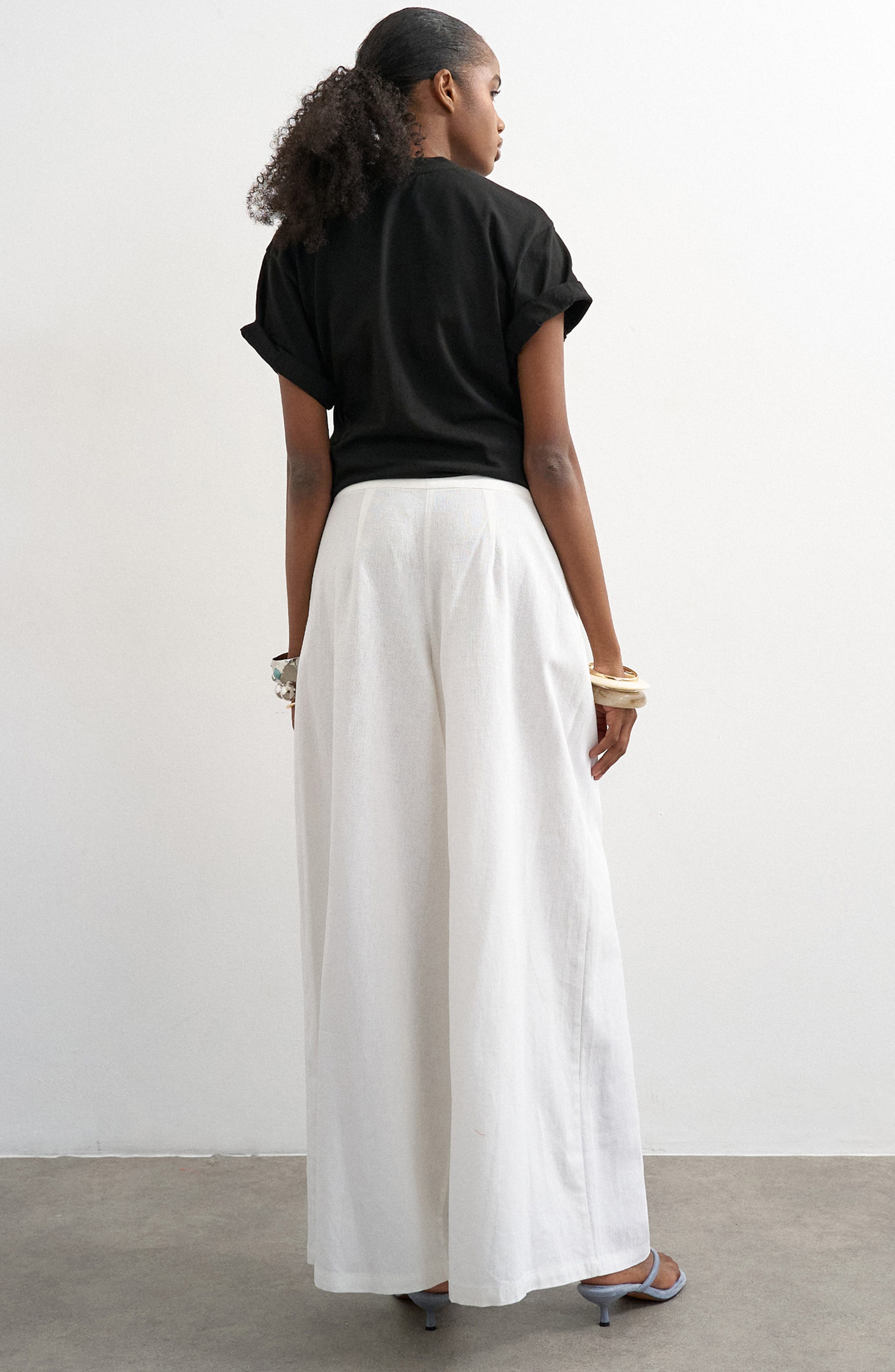Linen Blend Wide Leg Pants - image 2