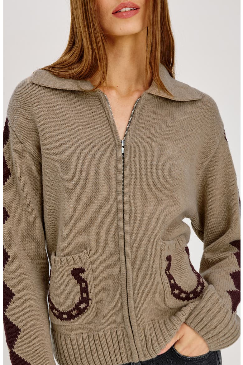 Rhea Cardigan Sweater, Alternate, color, HORSESHOES