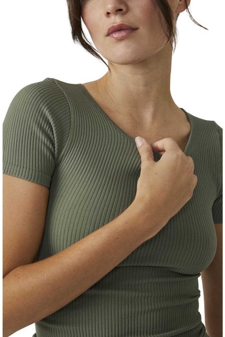XYZ Scoop Neck Crop Rib T-Shirt, Alternate, color, ARMY