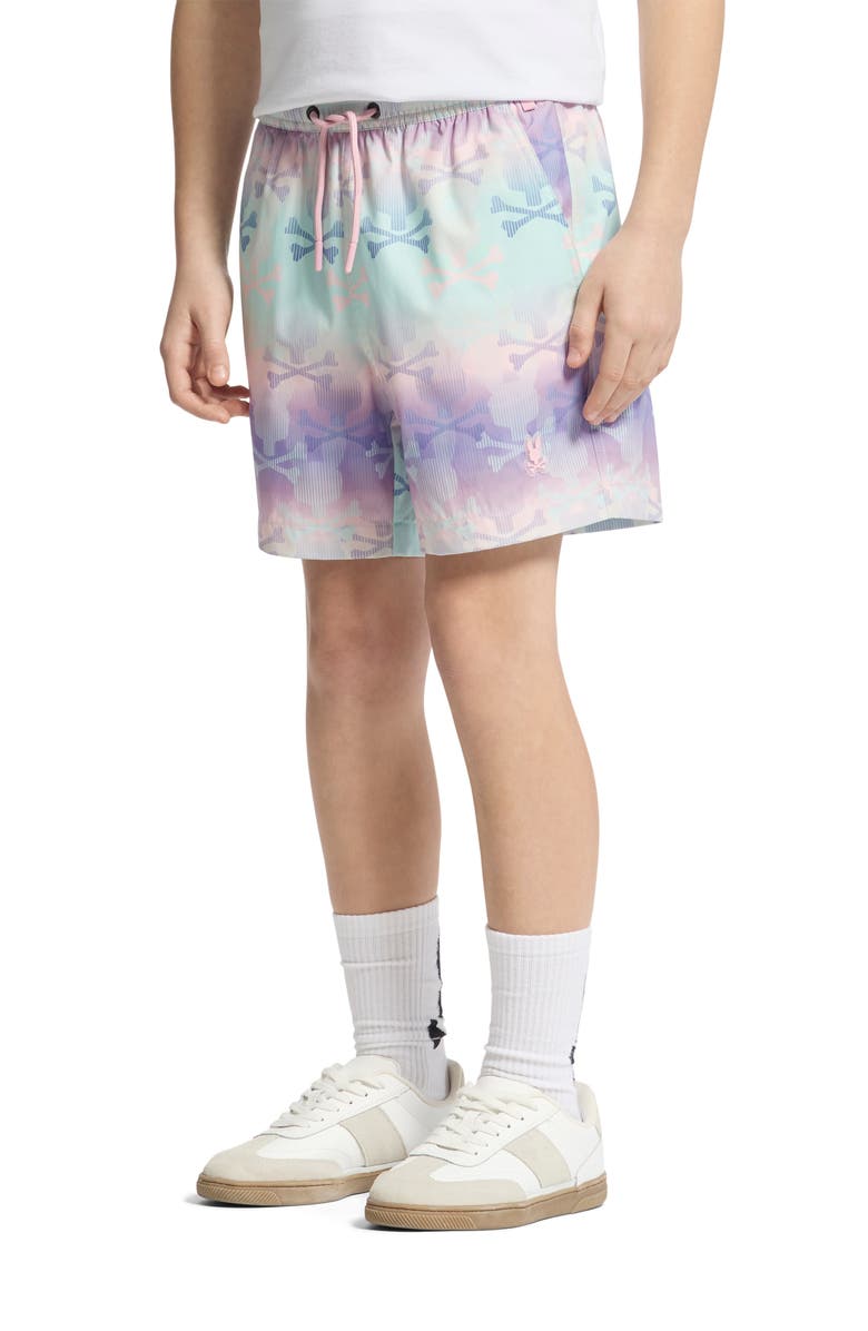 Psycho Bunny Kids' Foster Bunny Swim Trunks, Alternate, color, Lavender Gray