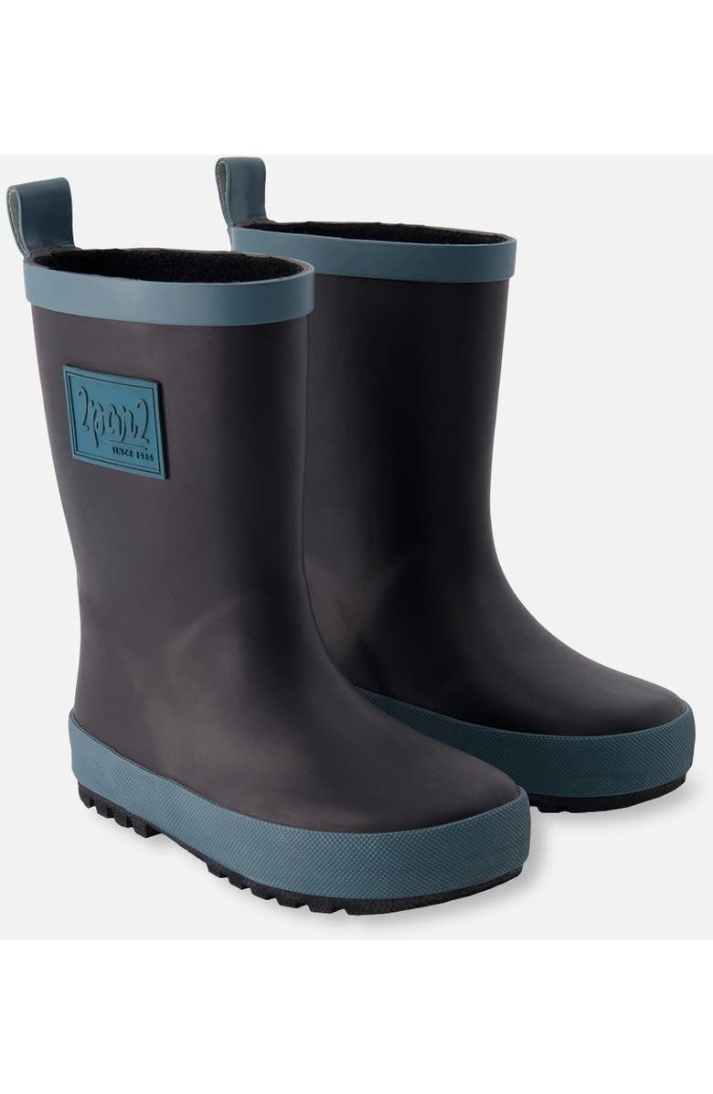 Deux par Deux Unisex Rain Boots Black, Alternate, color,
