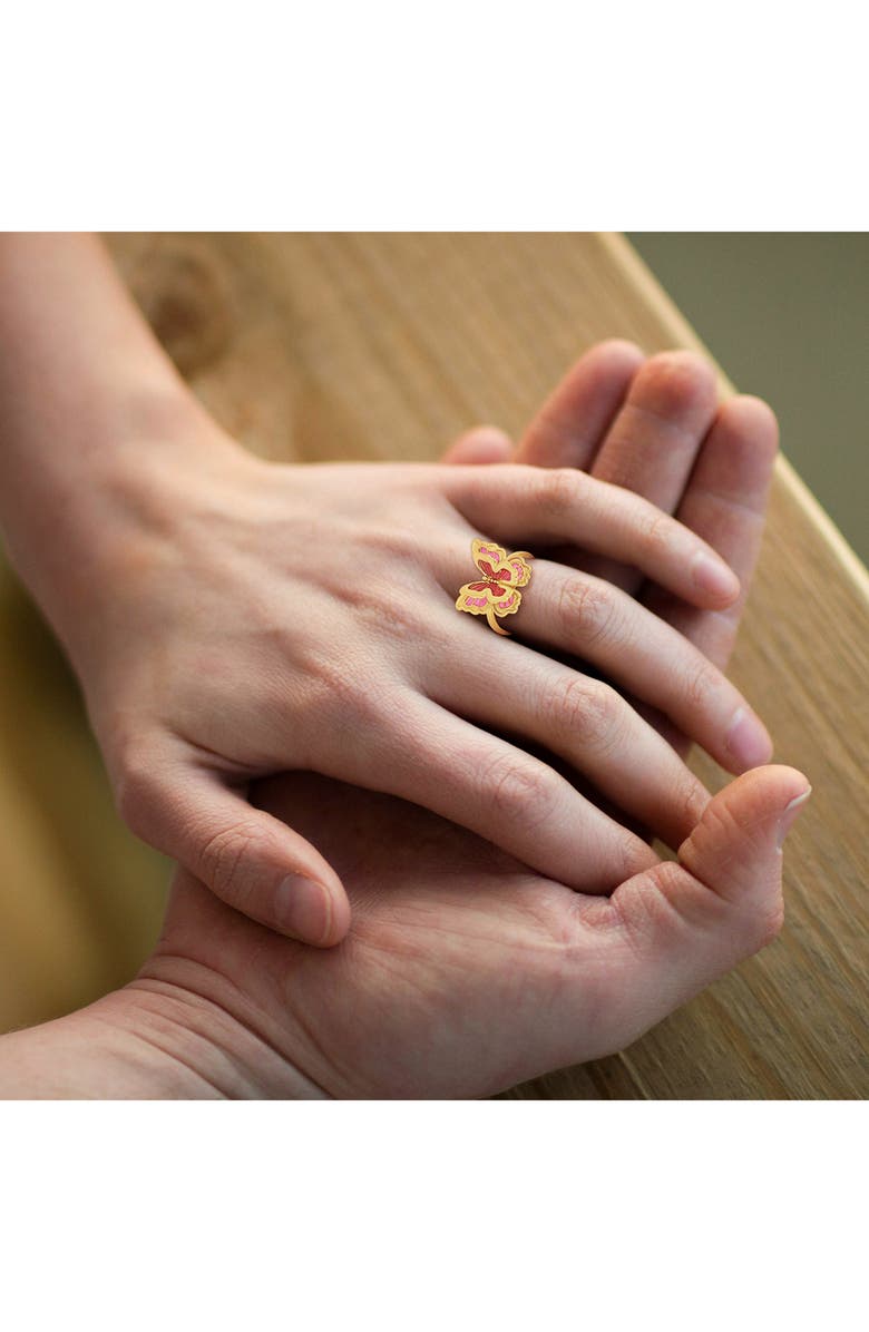 DELMAR Enamel Butterfly Ring, Alternate, color, Red Multi-Color