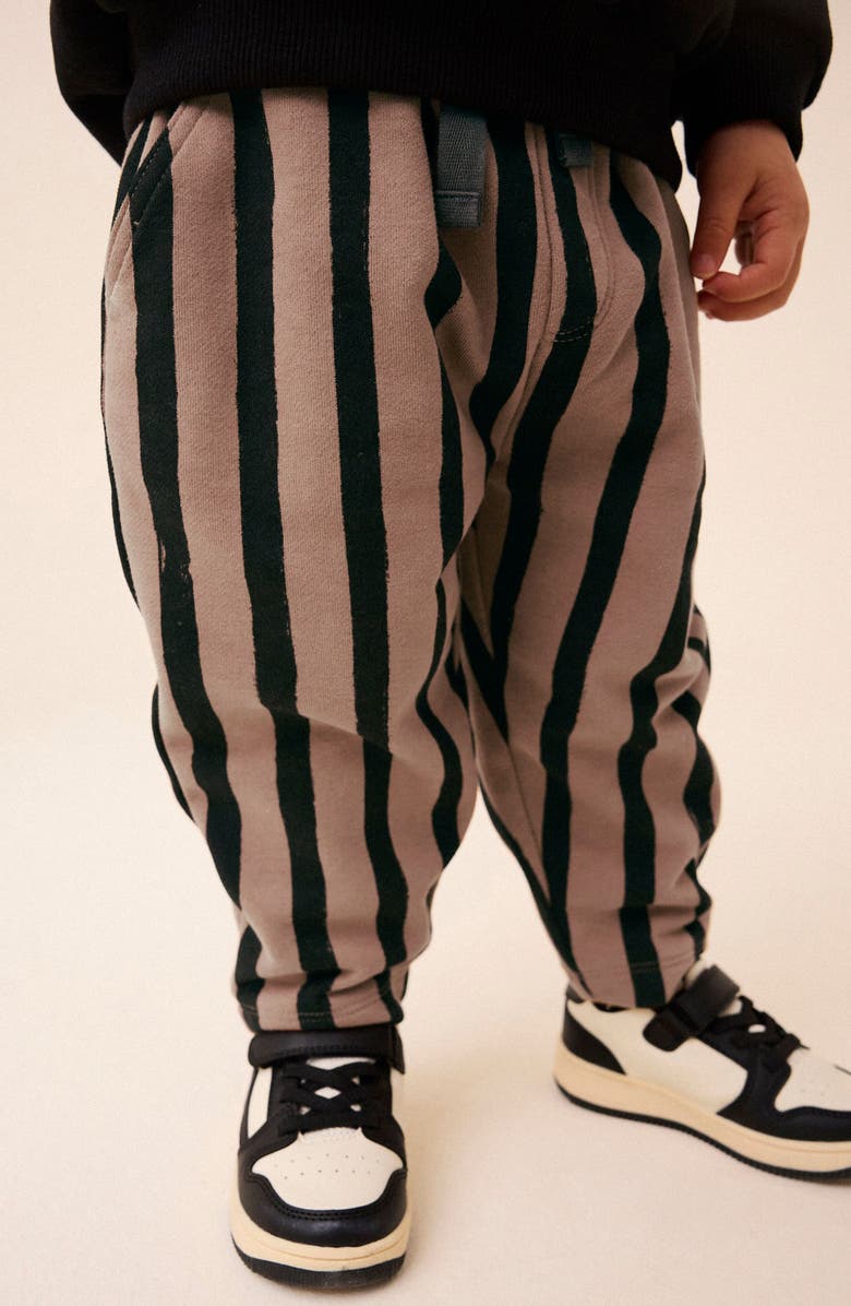 NEXT Kids' Vertical Stripe Cotton Sweatpants, Alternate, color, Brown