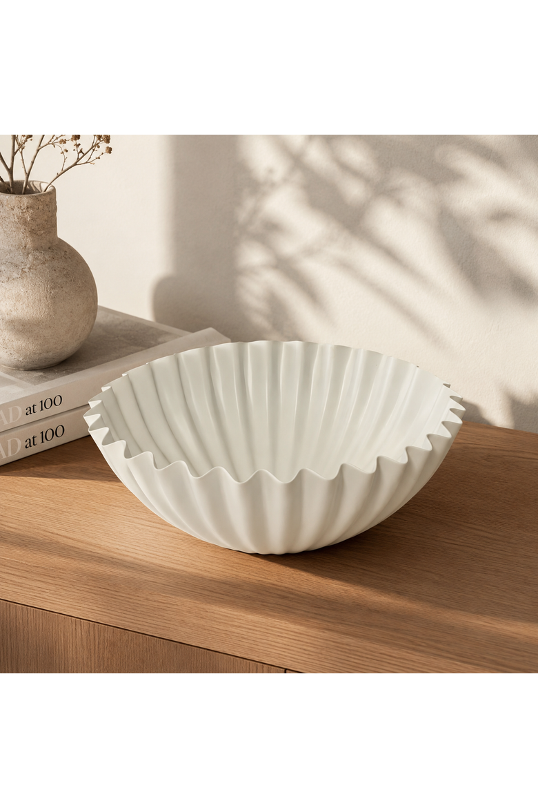 Ribbed Bowl, Alternate, color, White