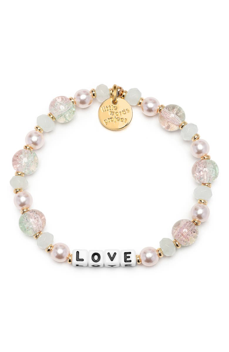 Little Words Project Love Beaded Stretch Bracelet, Main, color,