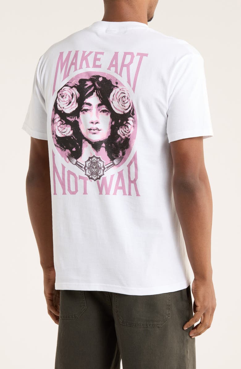 Obey Make Art Not War Graphic T-Shirt, Alternate, color, White