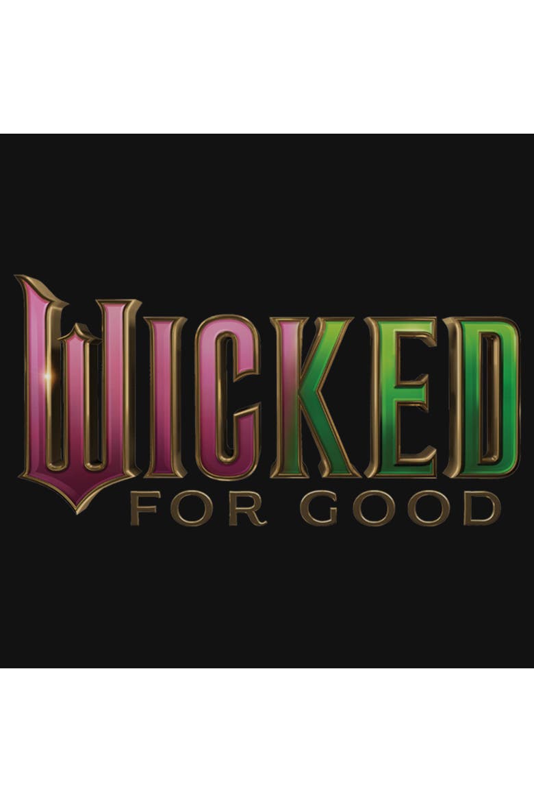 Girls Wicked For Good Official Pink and Green Logo T Shirt, Alternate, color, Black