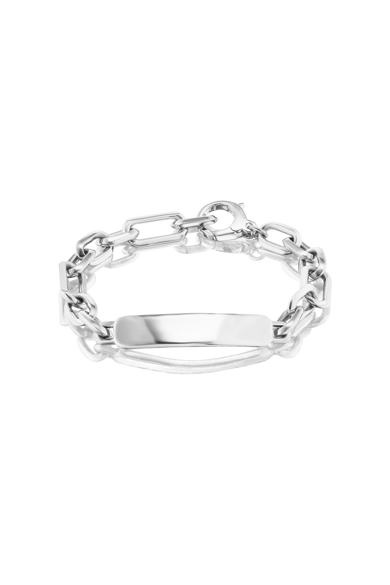 ID Tag Chain Bracelet, Main, color, Sterling Silver