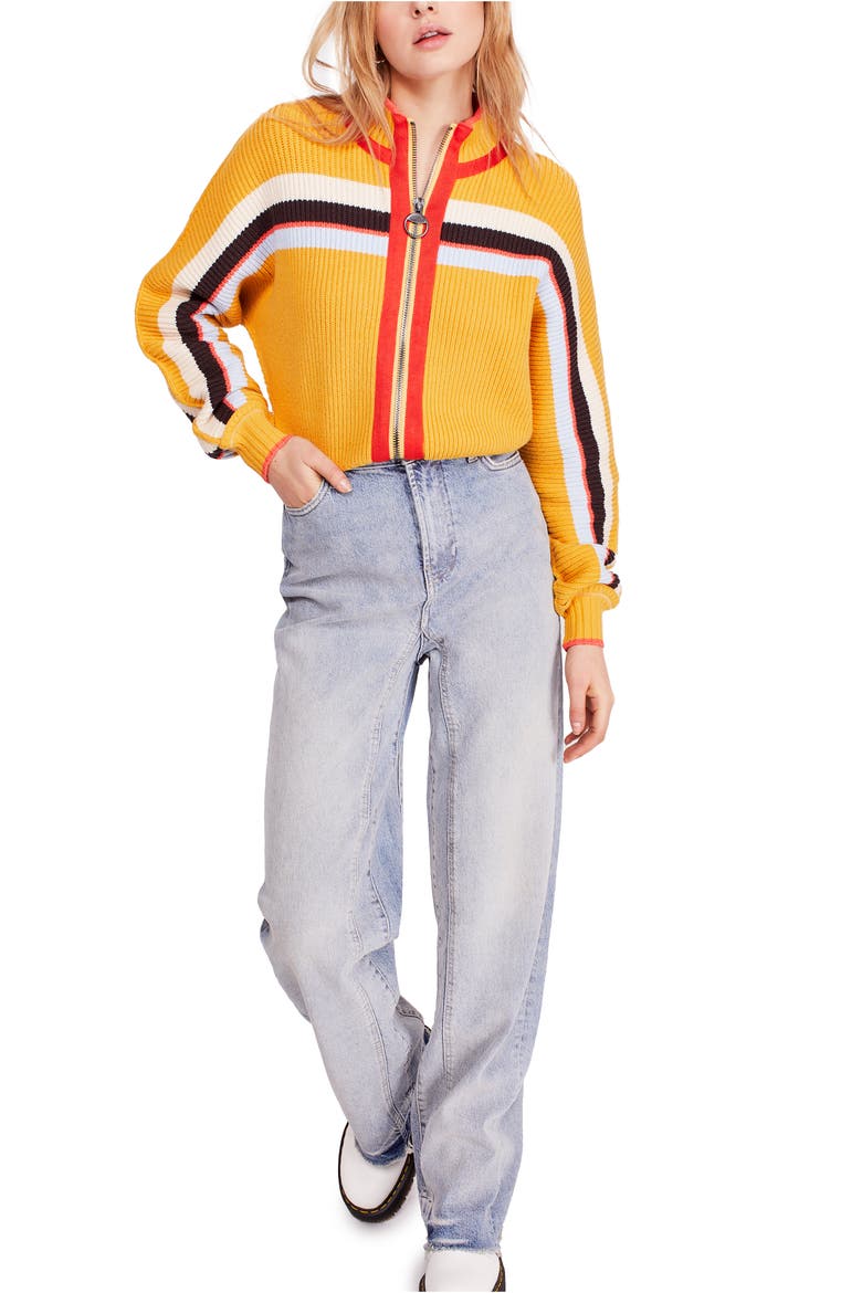 Relaxed Slouch Straight Leg Jeans, Alternate, color, BLUE