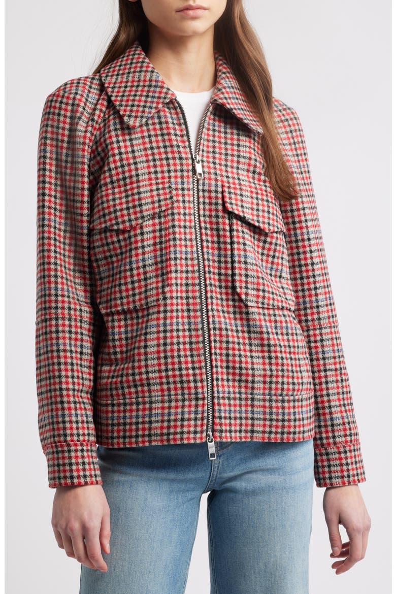 Cheyenne Zip Front Jacket, Alternate, color, CRIMSON MINI CHECK